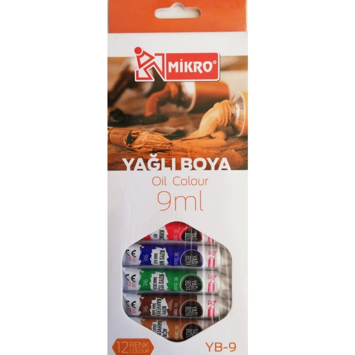 Mikro Yağlı Boya 12 Renk 9 Ml