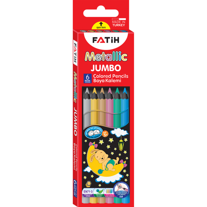 Fatih Kuru Boya Tam Boy Jumbo Metalik 6 LI 33360