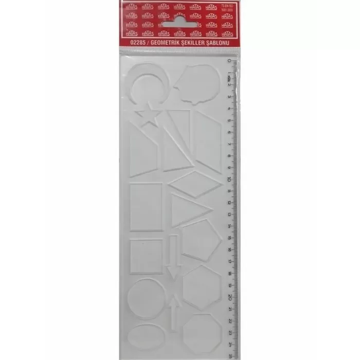 Hatas Geometrik Şablon Cetvelli Atatürklü 25 CM 02285