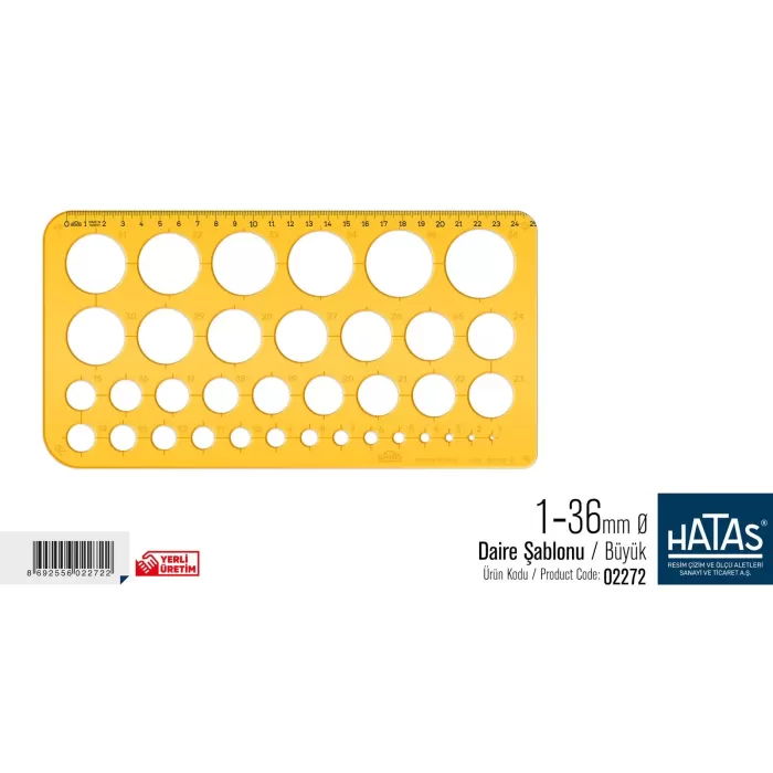 Hatas 2272 | Daire Şablonu 1-36 mm Büyük