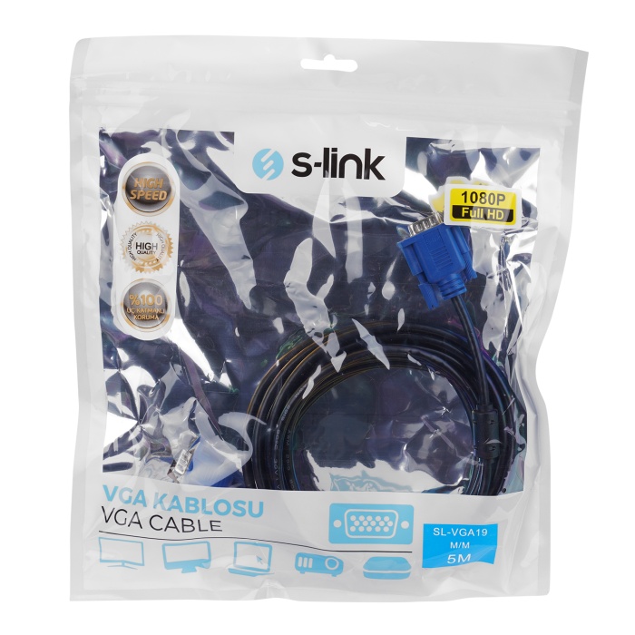 S-link SL-VGA19 5mt Ekran Kartı e-e Data Kablosu