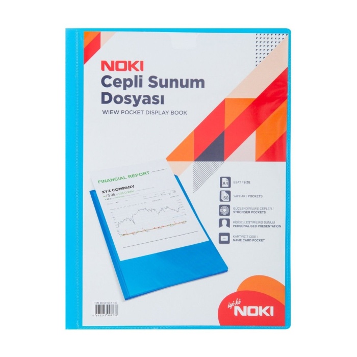 Noki Cepli Sunum Dosyası A4 60lı Mavi