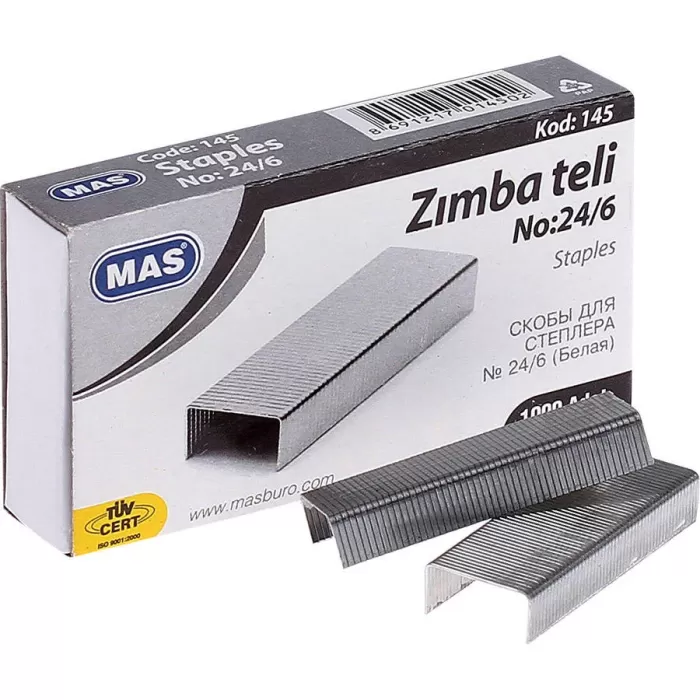 Mas Zımba Teli 24/6 Beyaz 1000Li Kutu | 145
