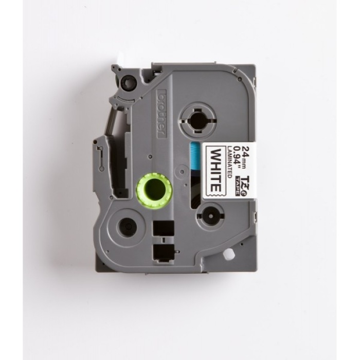 Brother TZE-251 24 mm Beyaz Üzeri Siyah Laminasyonlu Etiket