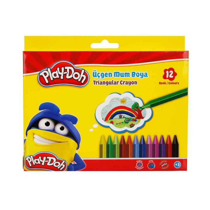 Play-Doh Üçgen Crayon (Mum) Boya 12 Renk PLAY-CR008
