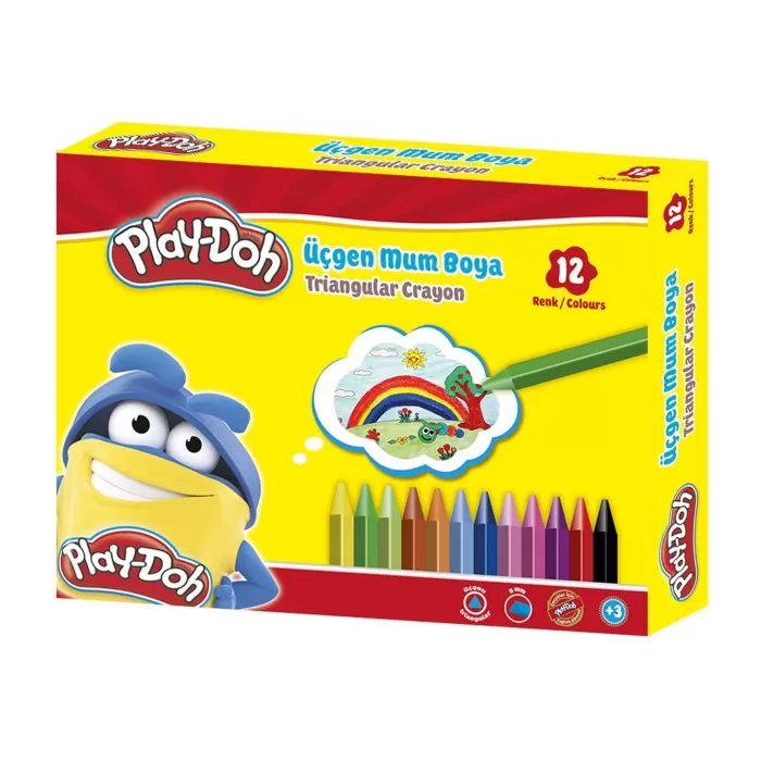 Play-Doh Üçgen Crayon (Mum) Boya 12 Renk PLAY-CR008