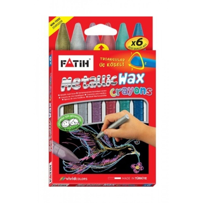 Fatih Mum Pastel Boya Wax Crayons Metalic Kısa 6 Renk | 50180