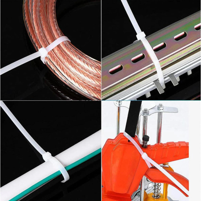 Master 505356 Plastik Kablo Bağı Cırt Kelepçe 3.6 X 300mm Beyaz (100 Adet)
