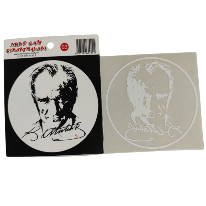 Araç Cam Çıkartma 3 (Atatürk ve İmzası)