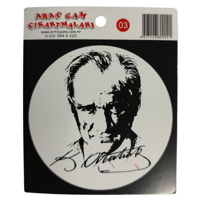 Araç Cam Çıkartma 3 (Atatürk ve İmzası)