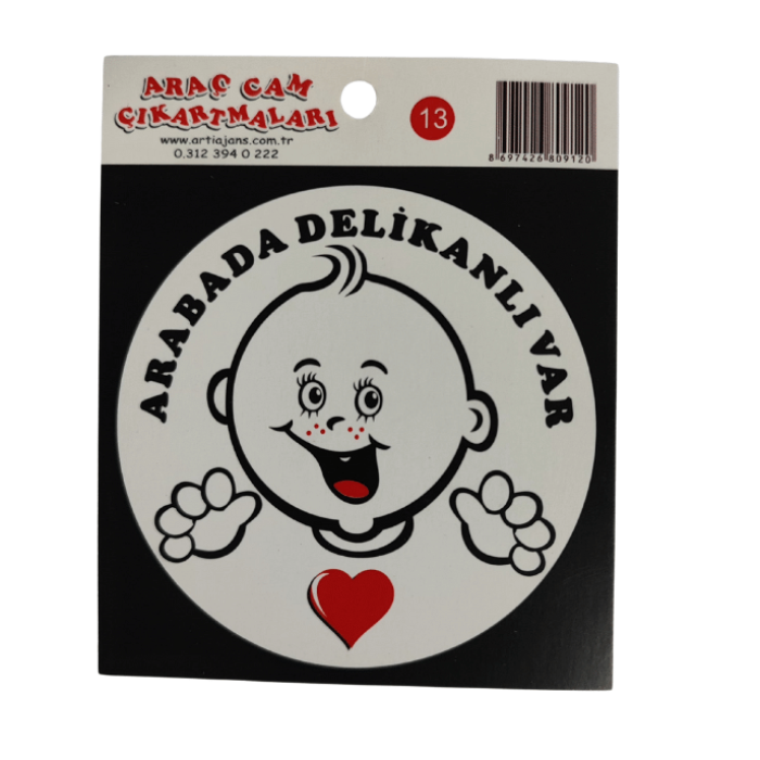 Araç Cam Çıkartma 13 (BEBEK ARABADA DELİKANLI VAR)