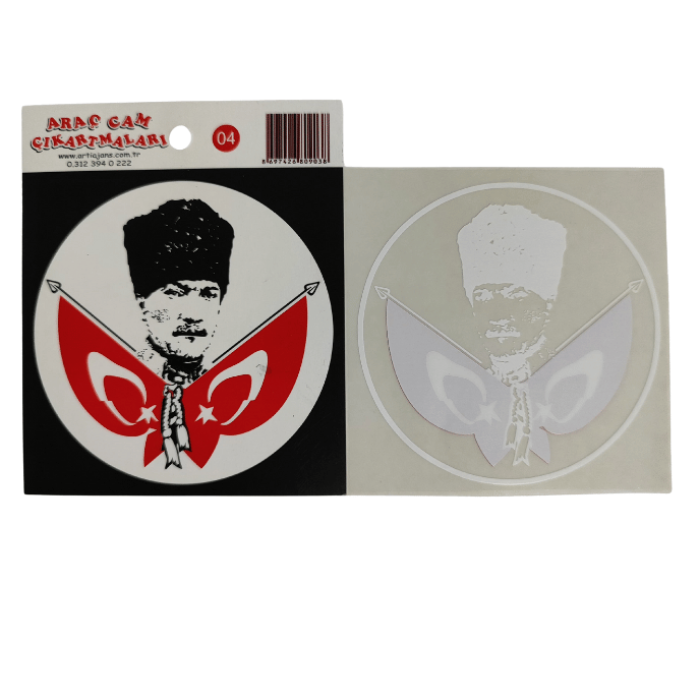 Araç Cam Çıkartma 4 (Atatürk ve Bayraklar)