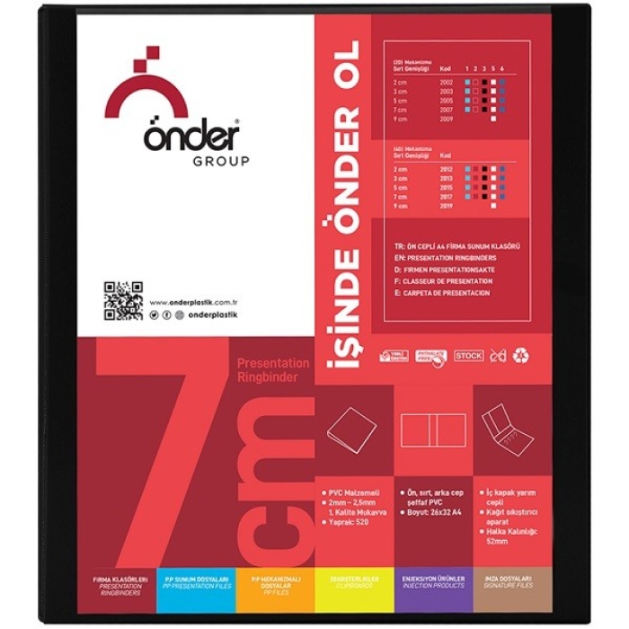 Önder A3 Firma Klasörü 7 Cm 4 Halkalı Siyah