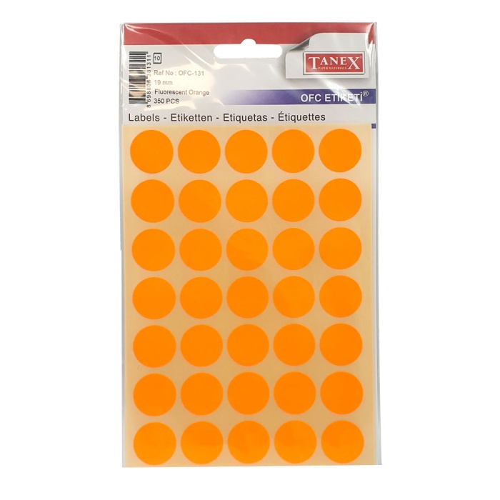 Tanex Florasan OFC-131 Turuncu Ofis Etiketi 19MM