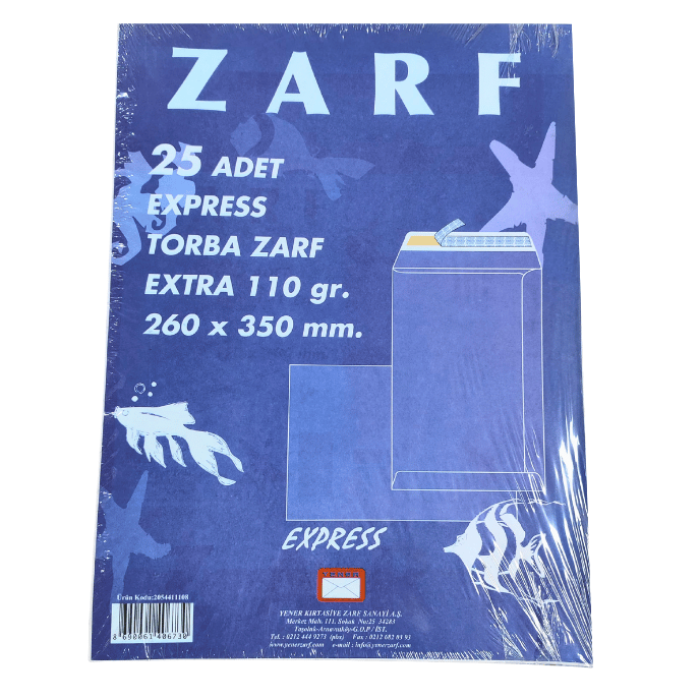 Yener Zarf Express Beyaz Torba Zarf Extra 110 Gr 26X35 Cm | AS-11128