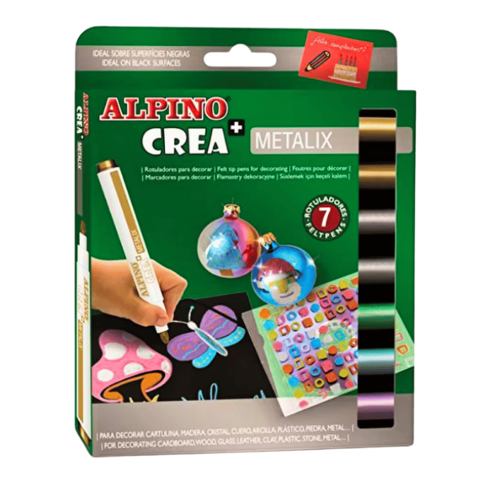 Alpino Crea Metalix Keçeli Metalik Kalem Seti 7li Metalik Renkler | AR 134