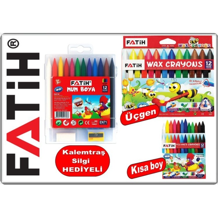 Fatih Mum Pastel Boya Polymer Crayons 12 Renk | 50130/F