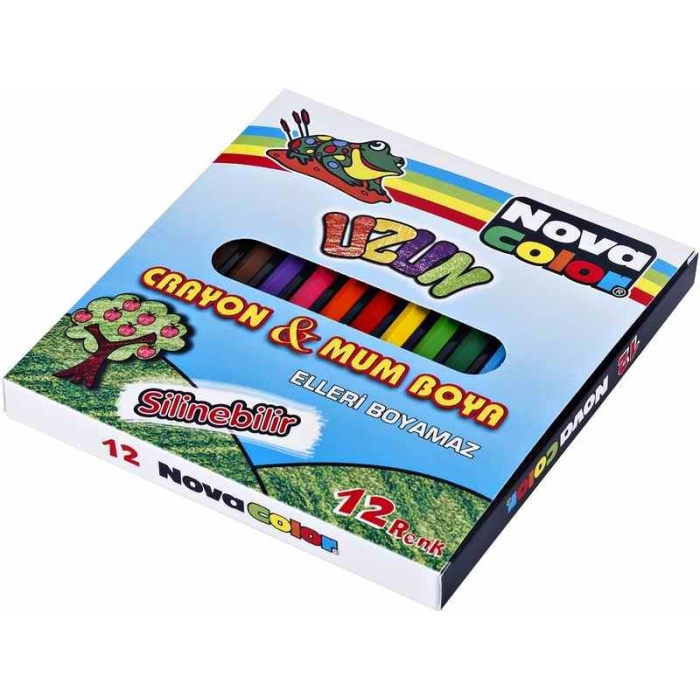 Nova Color Mum Pastel Boya Karton Kutu Tam Boy Köşeli 12 Lİ NC-2112