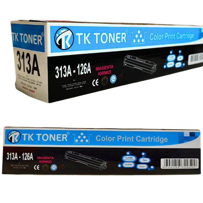 Perfix | HP 313A - 126A Kırmızı Toner 1K (CP1025 - CP1000 - CP1020 - CP1021 - CP1022 - CP1023 - CP1025NW - CP1026NW - M175A) Replaces: CE311A - 126A