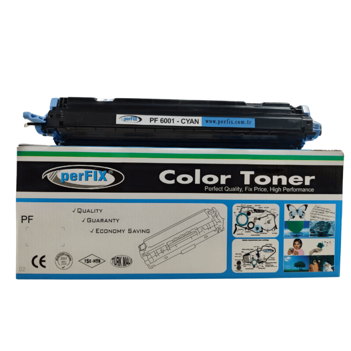 Perfix | 124A PF6001A Muadil Mavi Toner 2K ( 6001A - 2600 - 1600 - 2605 - CM1015 - CM1018 )