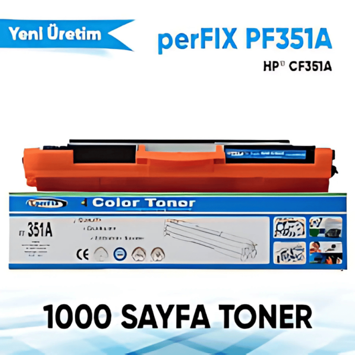 Perfix | HP 351A - CF351A 1K Mavi Muadil Lazer Toner ( M176 - M177 )