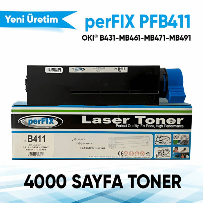 Perfix | Oki B411-B431 Muadil Siyah Toner 3,5K