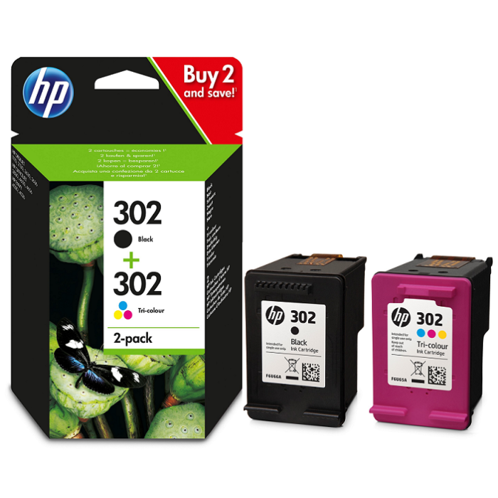 HP 302 Orjinal Renkli & Siyah Kartuş İkili Paket | X4D37AE