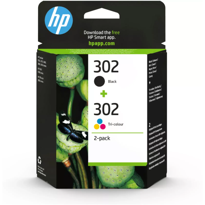 HP 302 Orjinal Renkli & Siyah Kartuş İkili Paket | X4D37AE