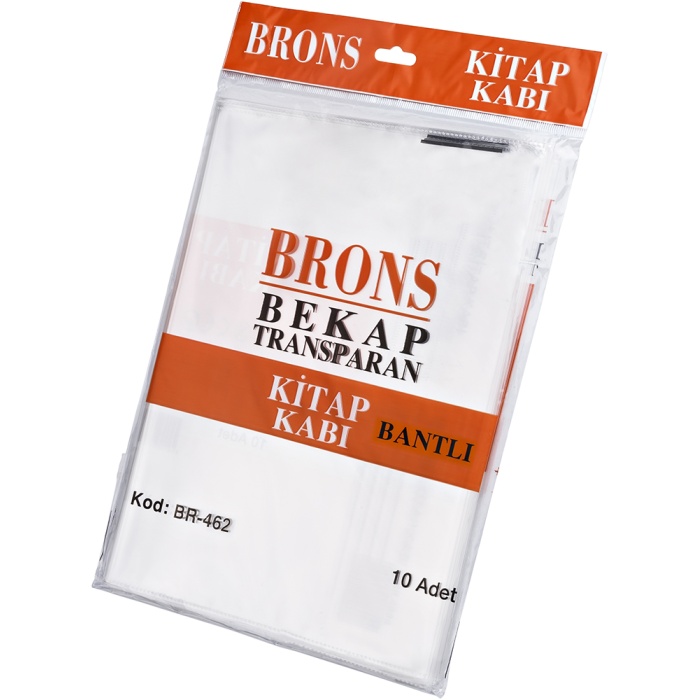 Brons Hazır Kitap Kabı Şeffaf Bantlı 10Lu Ekonomik Paket | BR-462