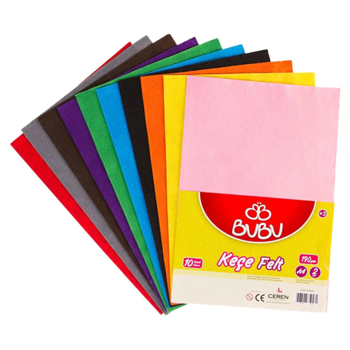 Bu-Bu Keçe 20X30 10Lu Karışık Renk  | KE0001