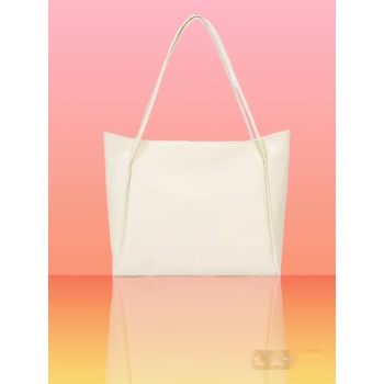 Çift Saplı Shopper Çanta Krem Rengi