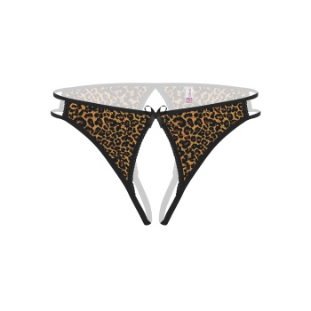 Ağı Açık Leopar Desenli Fantezi Külot String