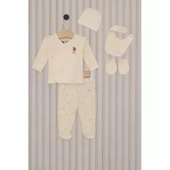 Kız Bebek 5li Zıbın Seti  Krem