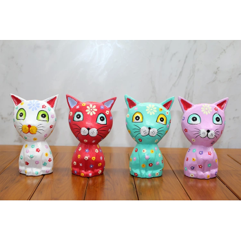 Ahşap 4lü Kedi Seti Polos:15