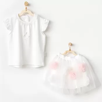 Andywawa Ac24503 Petit Love 2li Bebek Takım Ekru