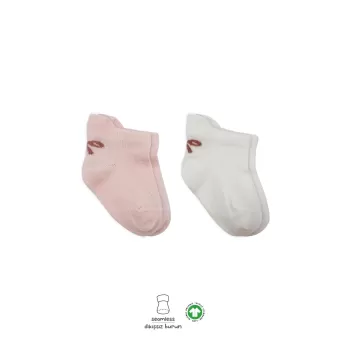 2li Sneakers Smile Penye Çorap Bs20106 Pembe Ekru