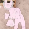 Çiçekli Araba Nakışlı Dantelli 5li Kız Bebek Hastane Çıkışı 0-3 Ay