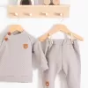 Jakarlı Omuzdan Düğmeli 2li Erkek Bebek Takımı
