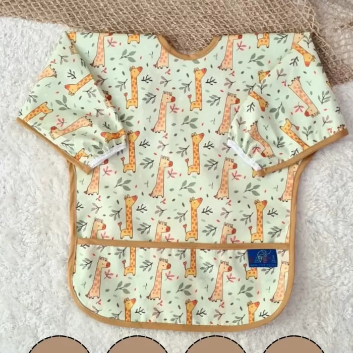 Forest Desenli Sıvı Geçirmez Unisex Aktivite Ve Mama Önlüğü 6-24 Ay