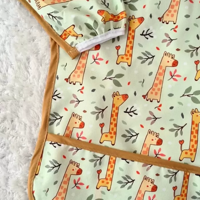 Forest Desenli Sıvı Geçirmez Unisex Aktivite Ve Mama Önlüğü 6-24 Ay