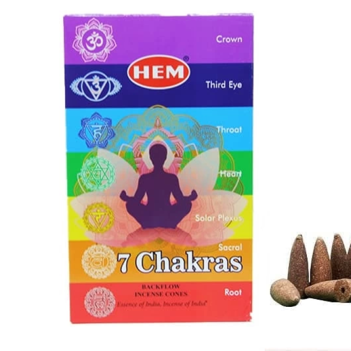 7 Chakras Back Flow Cones