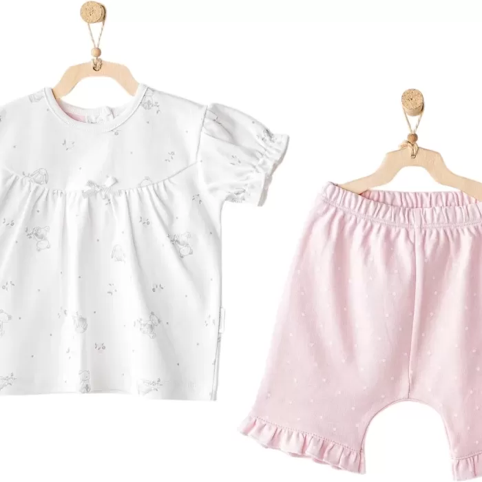 Cuddly Bunny Bear 2li Bebe Takım Pink