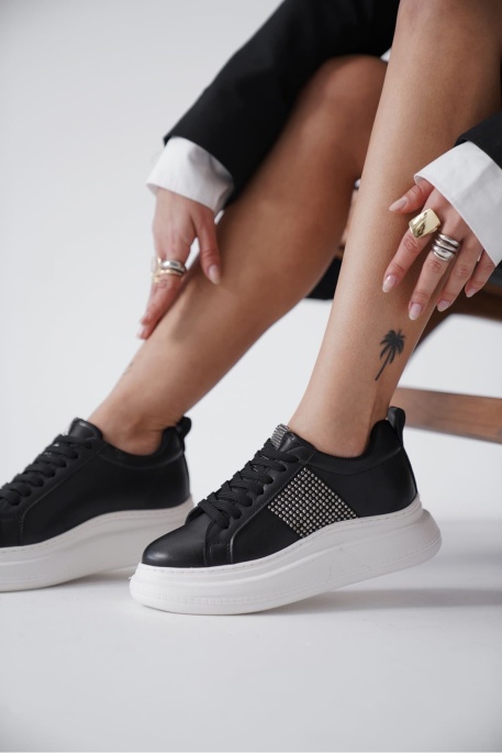 Belinda Siyah Taşlı Kadın Sneaker