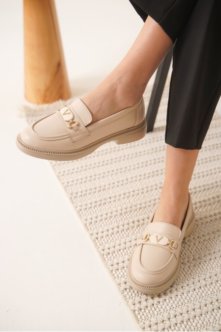 Selly Kadın Bej Rugan Loafer