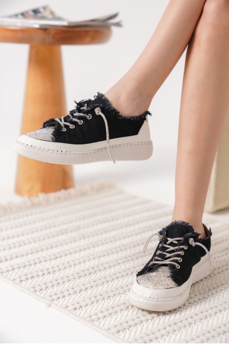 Ankle Siyah Kadın Günlük Ayakkabı