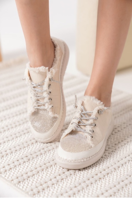 Ankle Bej Kadın Günlük Ayakkabı