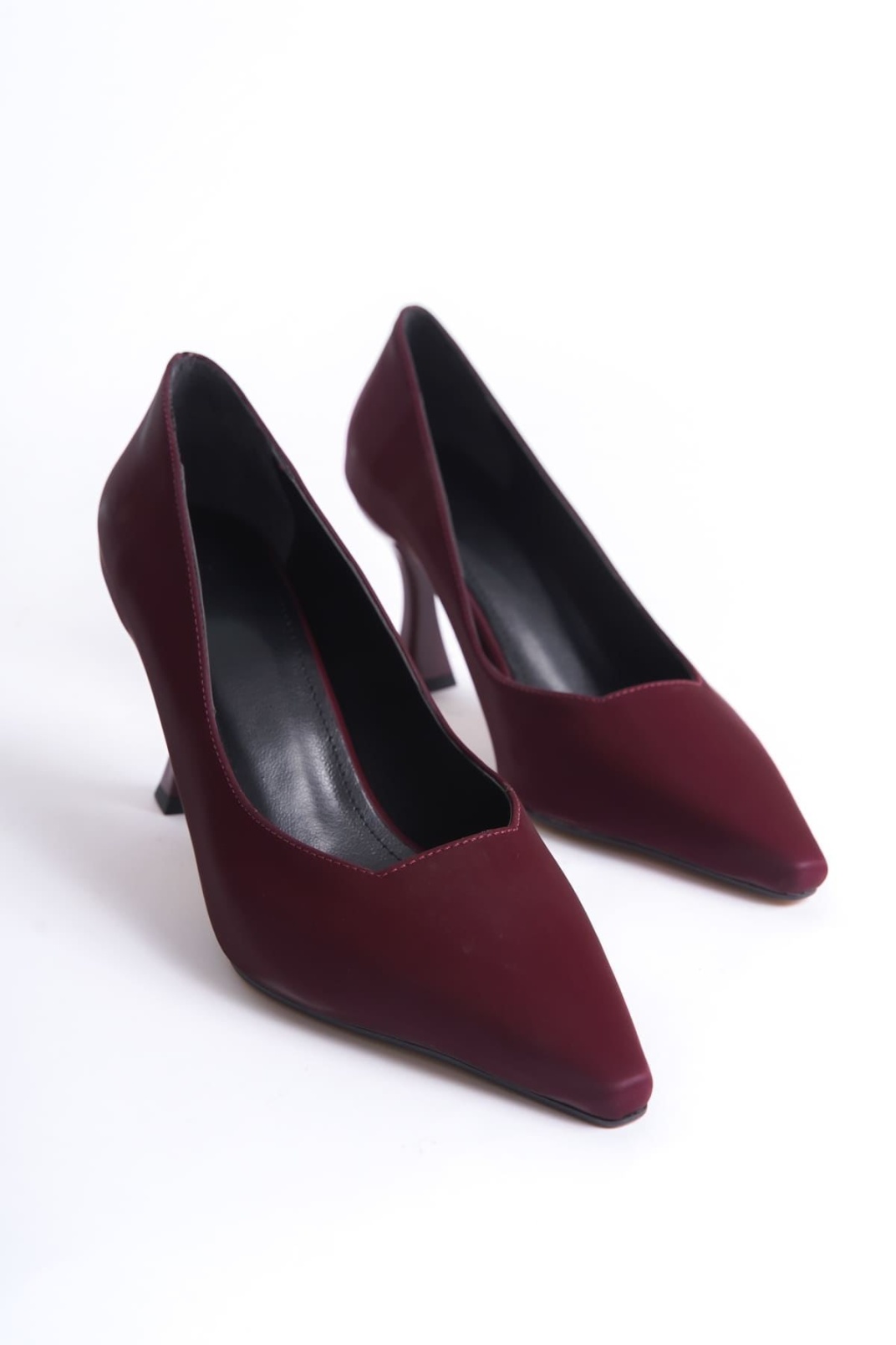 Cordelia Kadın Bordo Saten Stiletto