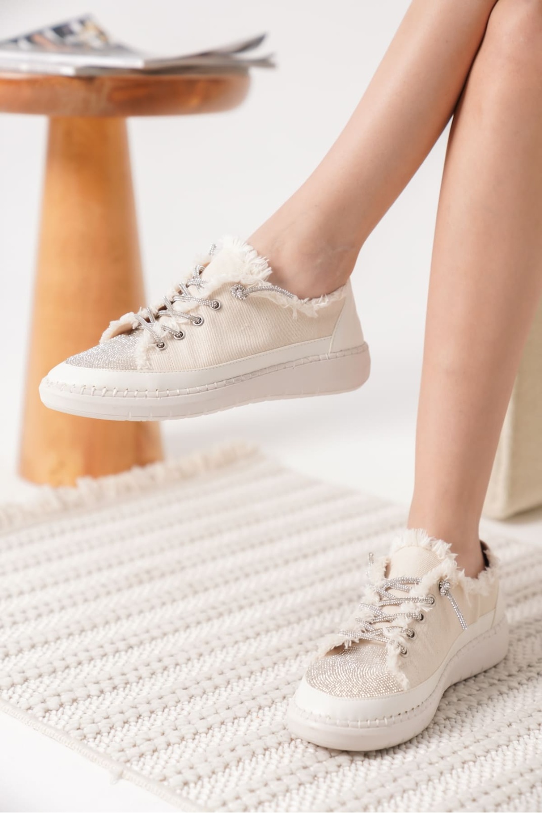 Ankle Bej Kadın Günlük Ayakkabı