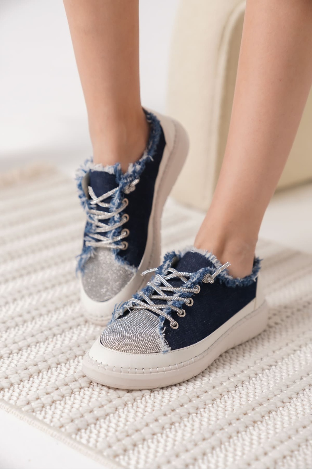 Ankle Lacivert Kadın Günlük Ayakkabı
