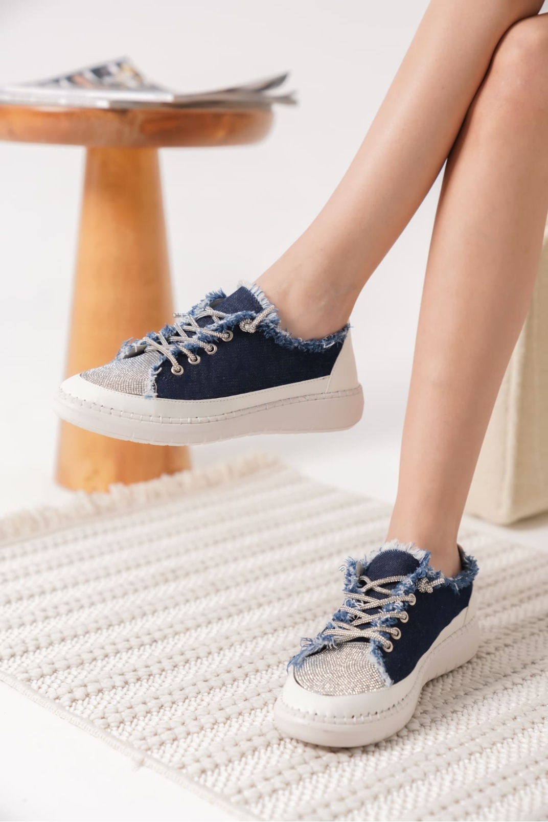 Ankle Lacivert Kadın Günlük Ayakkabı